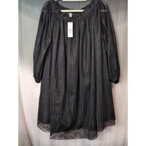 Cynthia Rowley x The Drop Women's Off Shoulder Mesh Mini Dress Witch Size L(436)